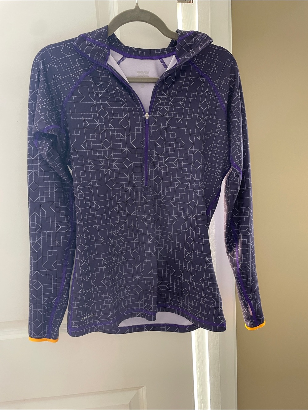 Nike Purple Geometric Half-Zip Dri-Fit Top